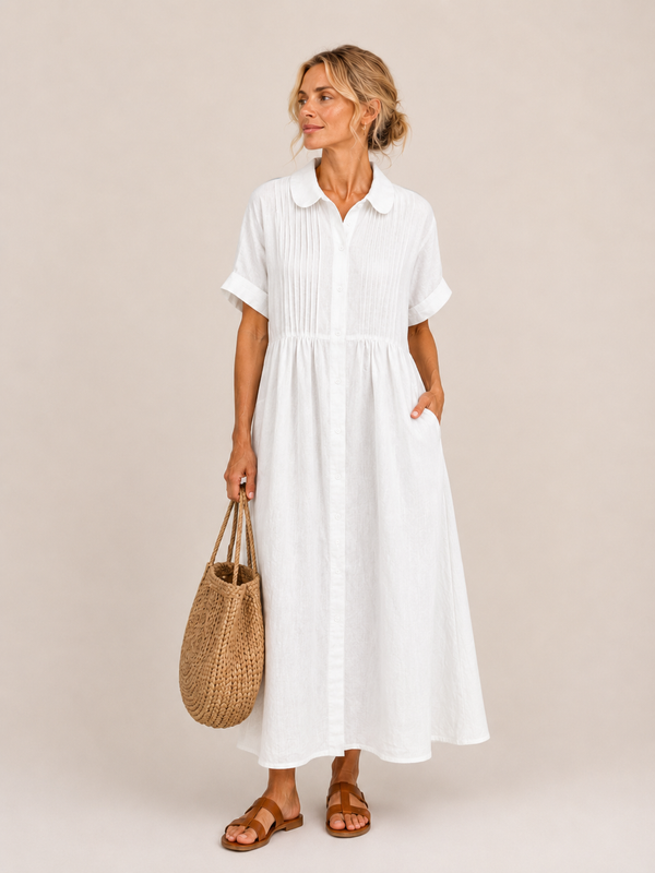 Anjali – Letnia Sukienka Midi w Stylu Koszuli