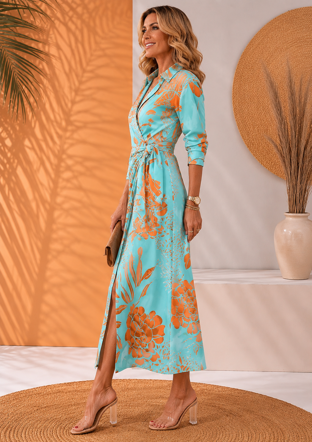 Olivera - Elegancka Sukienka Maxi Z Wiązaniem