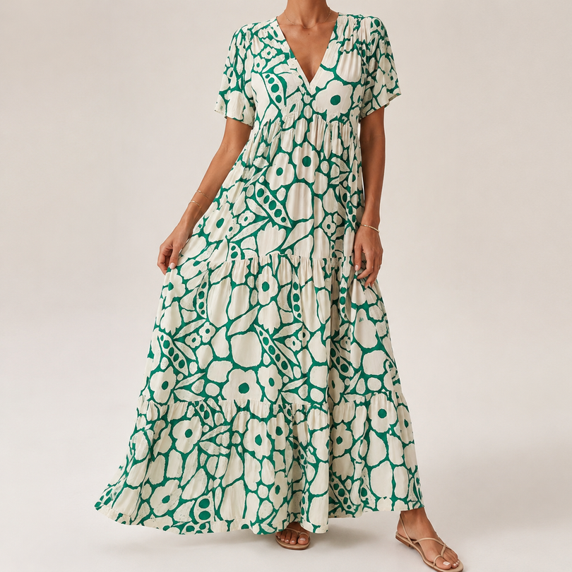 Myrona – Przewiewna Sukienka Maxi w Kwiaty