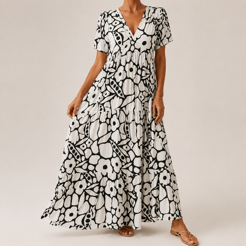 Myrona – Przewiewna Sukienka Maxi w Kwiaty