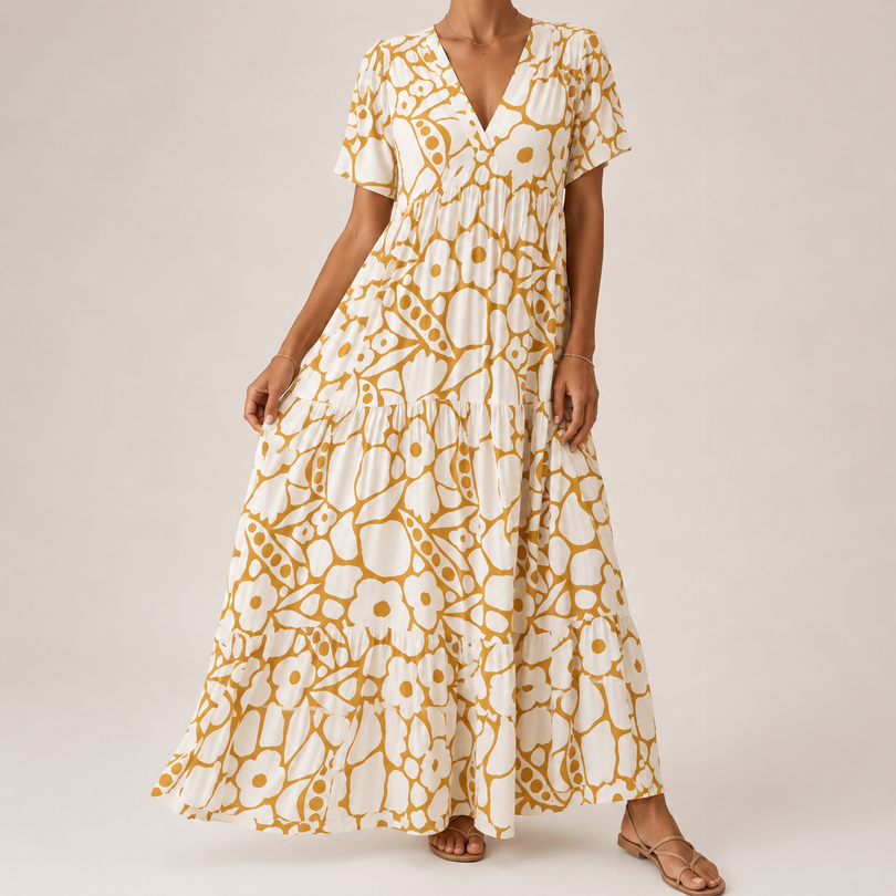Myrona – Przewiewna Sukienka Maxi w Kwiaty