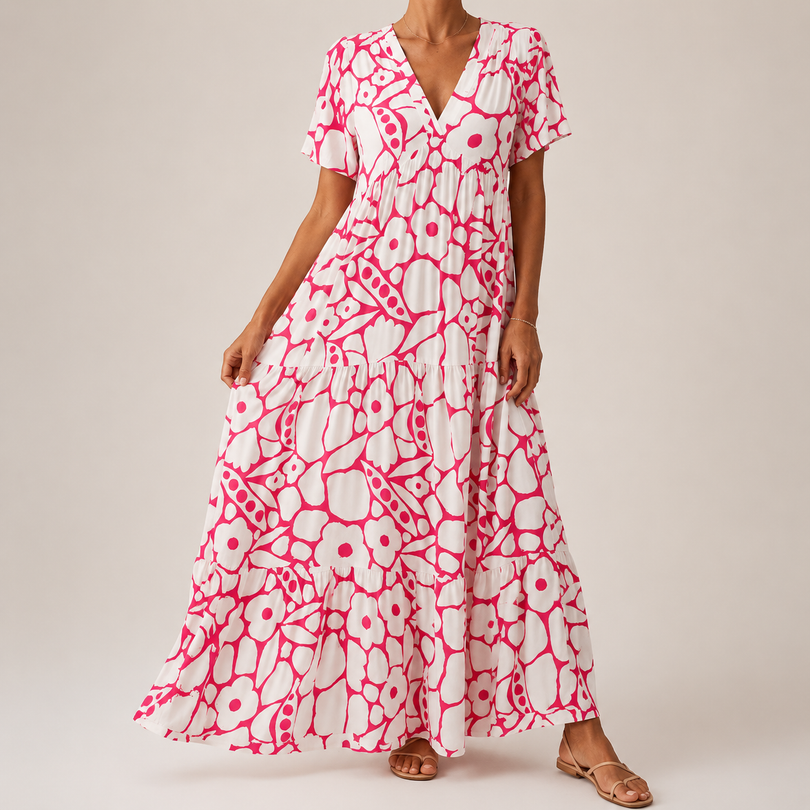 Myrona – Przewiewna Sukienka Maxi w Kwiaty