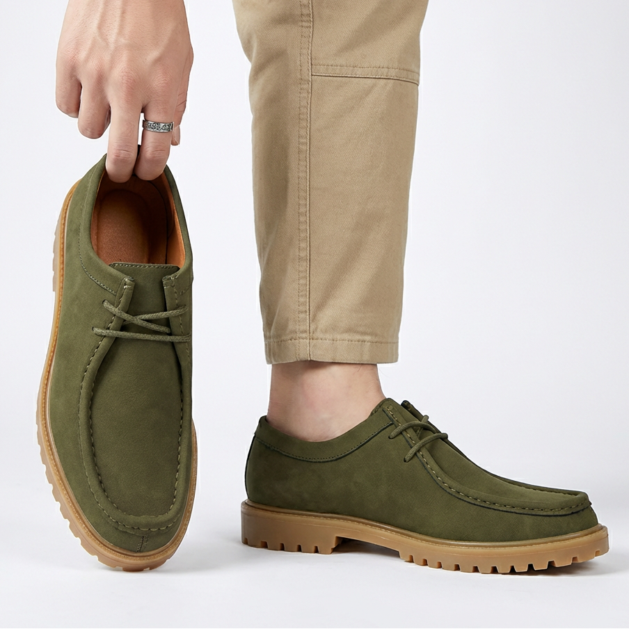 Jasson – Sznurowane Buty z Zamszowym Czubkiem Typu moc-Toe