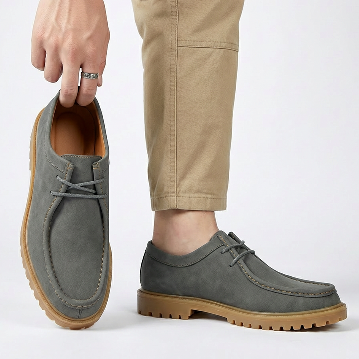 Jasson – Sznurowane Buty z Zamszowym Czubkiem Typu moc-Toe
