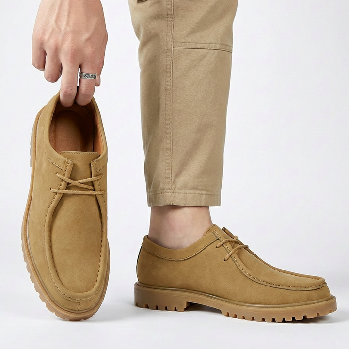 Jasson – Sznurowane Buty z Zamszowym Czubkiem Typu moc-Toe