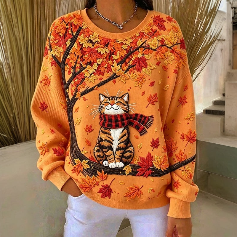 Jivina – swobodna bluza z nadrukiem kota