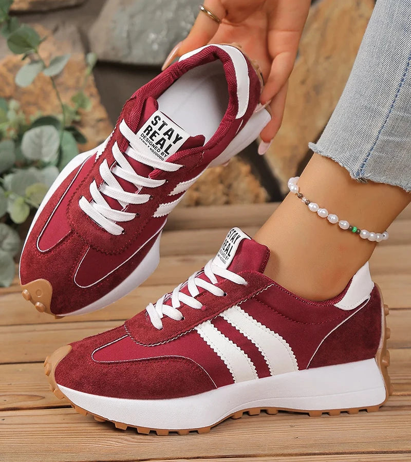 Halima – Wygodne Sneakersy Retro Sznurowane