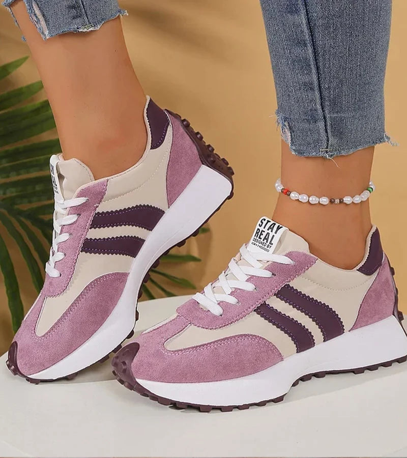 Halima – Wygodne Sneakersy Retro Sznurowane