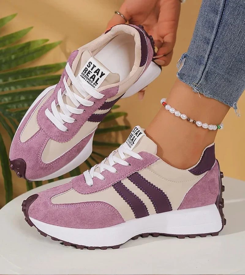 Halima – Wygodne Sneakersy Retro Sznurowane