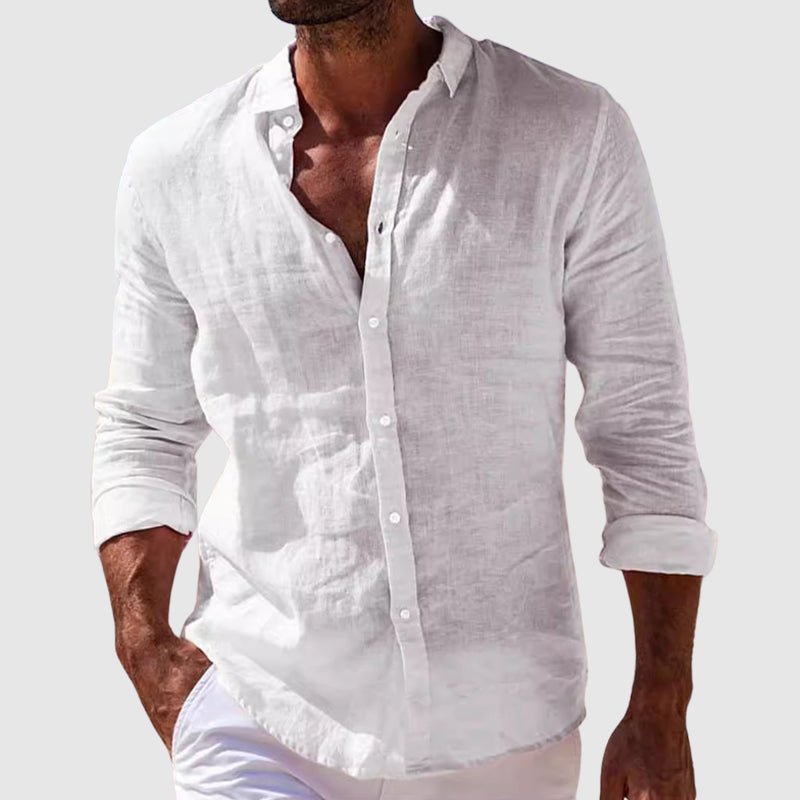 Derrik – Elegancka lniana Koszula w Stylu Nadmorskim