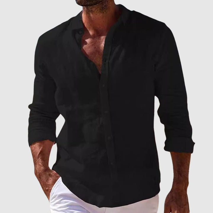 Derrik – Elegancka lniana Koszula w Stylu Nadmorskim