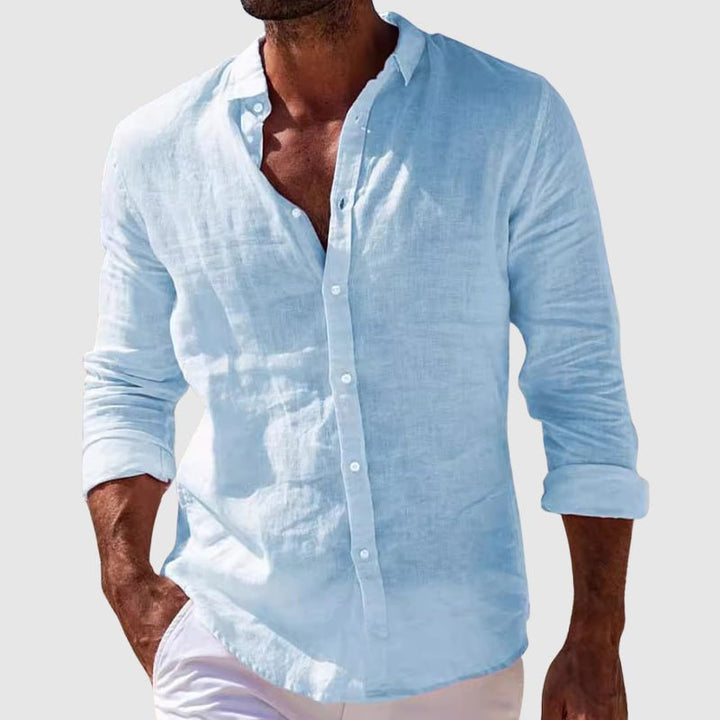 Derrik – Elegancka lniana Koszula w Stylu Nadmorskim