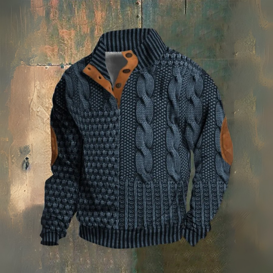 Gwydion – Sweter z Dzianiny Typu Patchwork