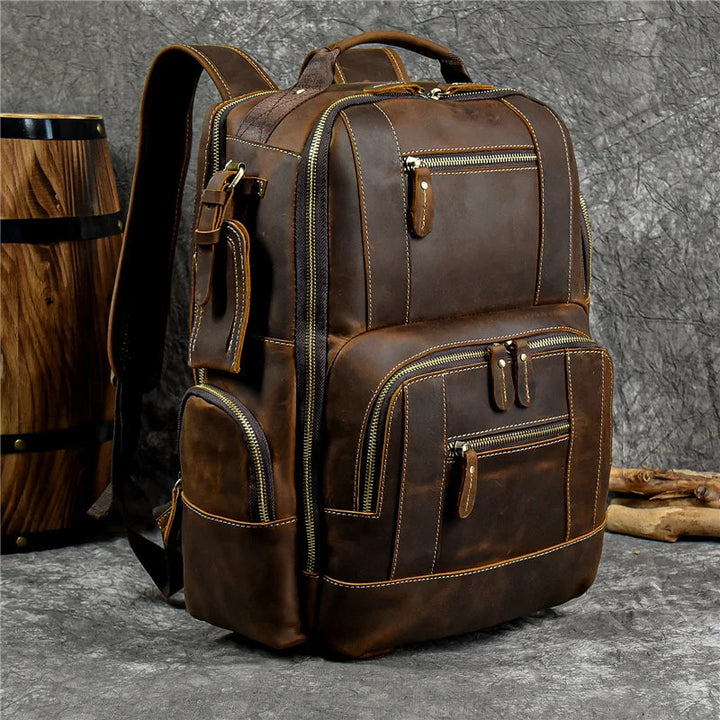 SummitCarry – Plecak Podróżny z Vintage'owej Skóry Bydlęcej