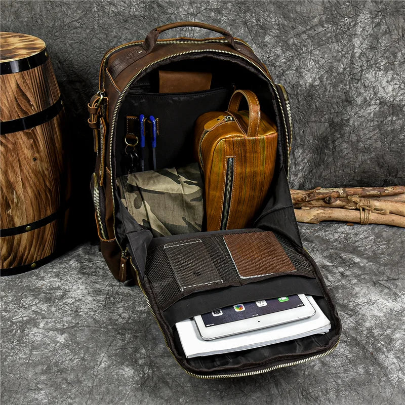 SummitCarry – Plecak Podróżny z Vintage'owej Skóry Bydlęcej