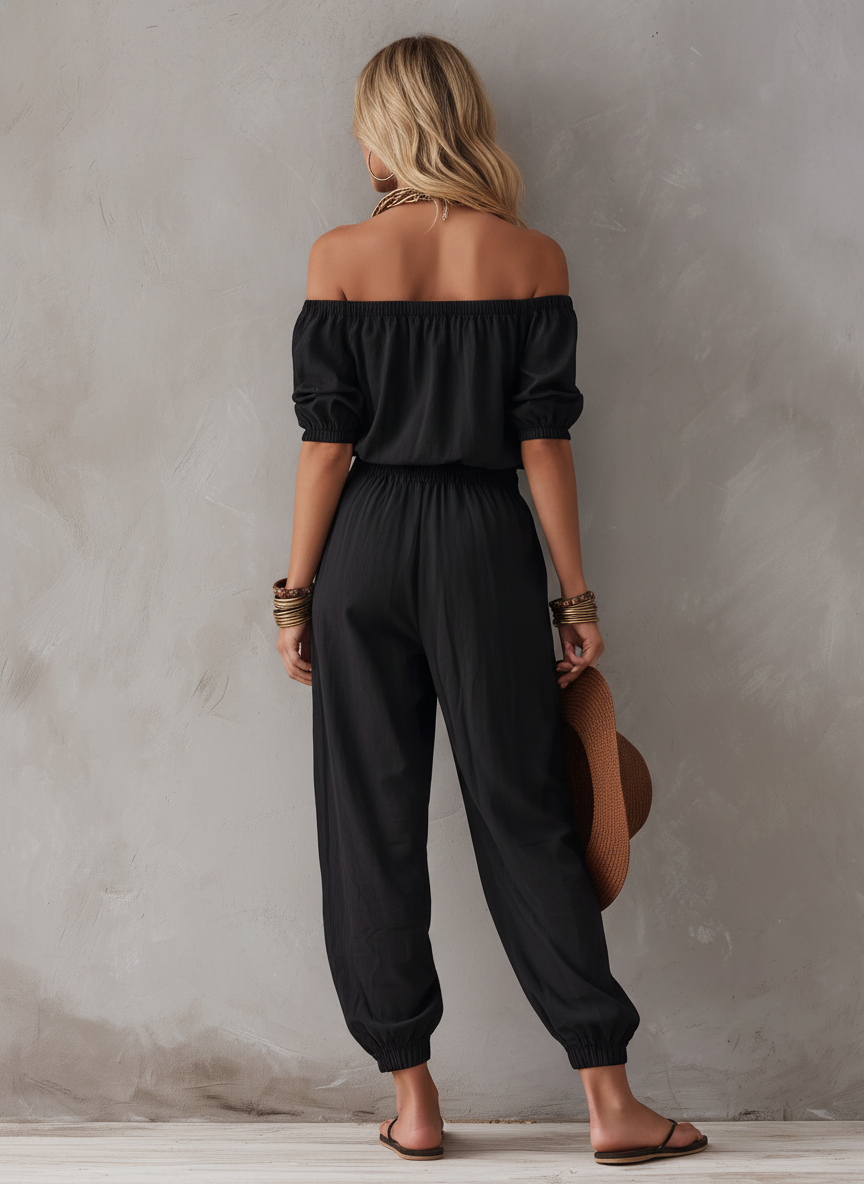Nisan – Tkany Kombinezon Bez Rękawów Z Odkrytymi Ramionami