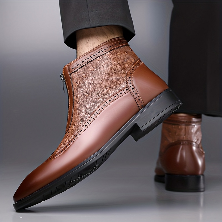 Butler – Skórzane Buty Zapinane na Zamek