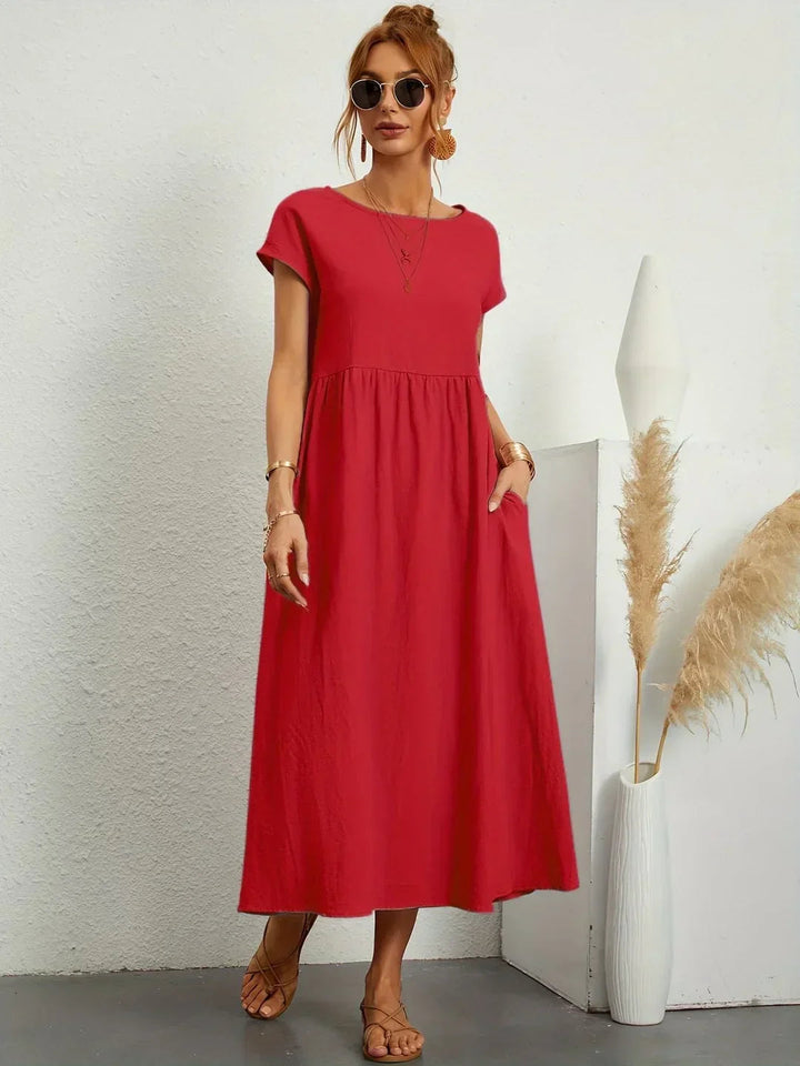 Neila – Sukienka Maxi W Stylu Oversize Z Kieszenią
