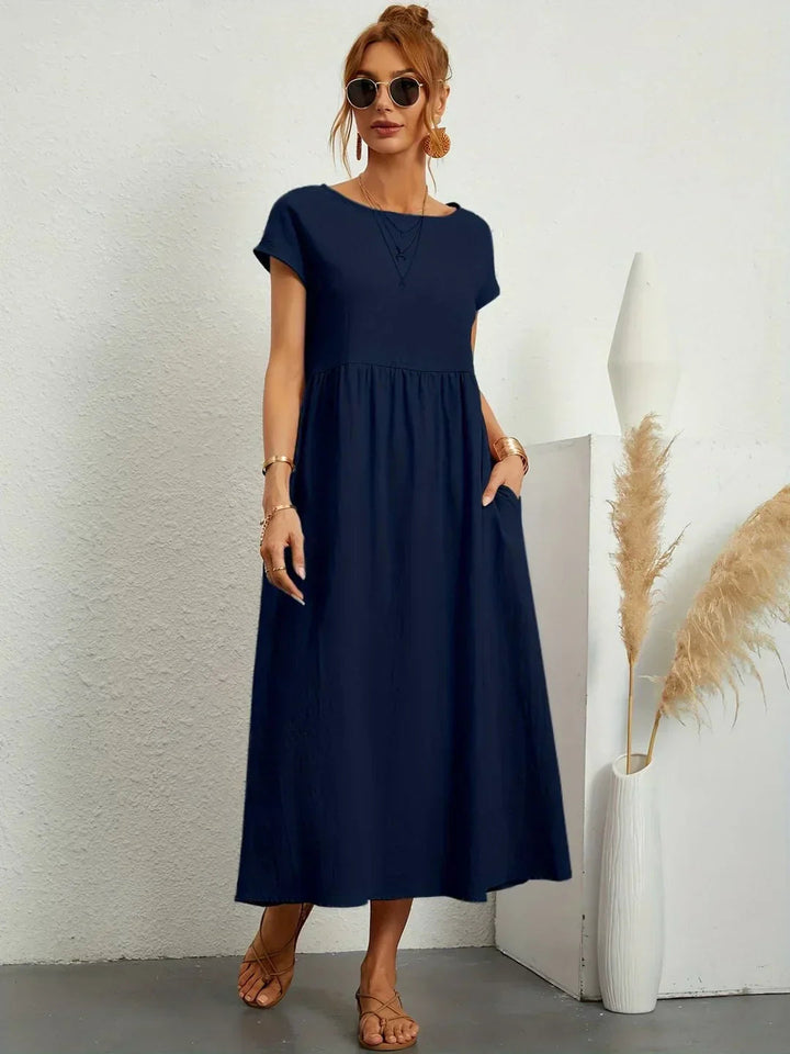 Neila – Sukienka Maxi W Stylu Oversize Z Kieszenią