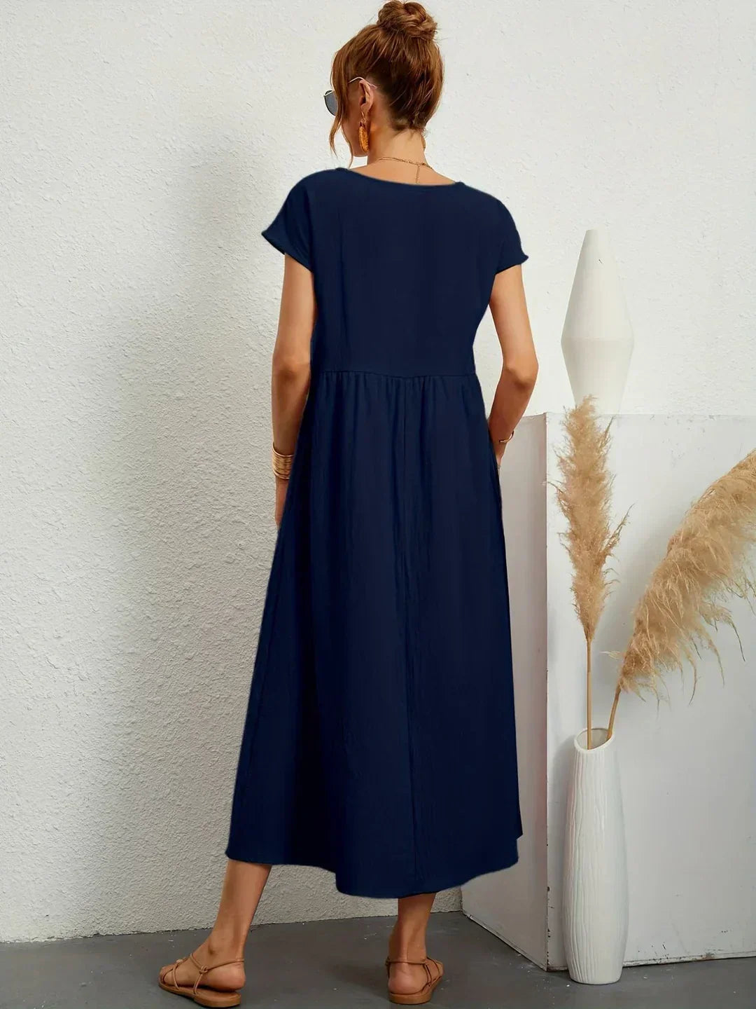 Neila – Sukienka Maxi W Stylu Oversize Z Kieszenią