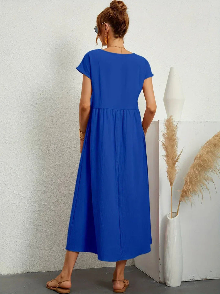 Neila – Sukienka Maxi W Stylu Oversize Z Kieszenią