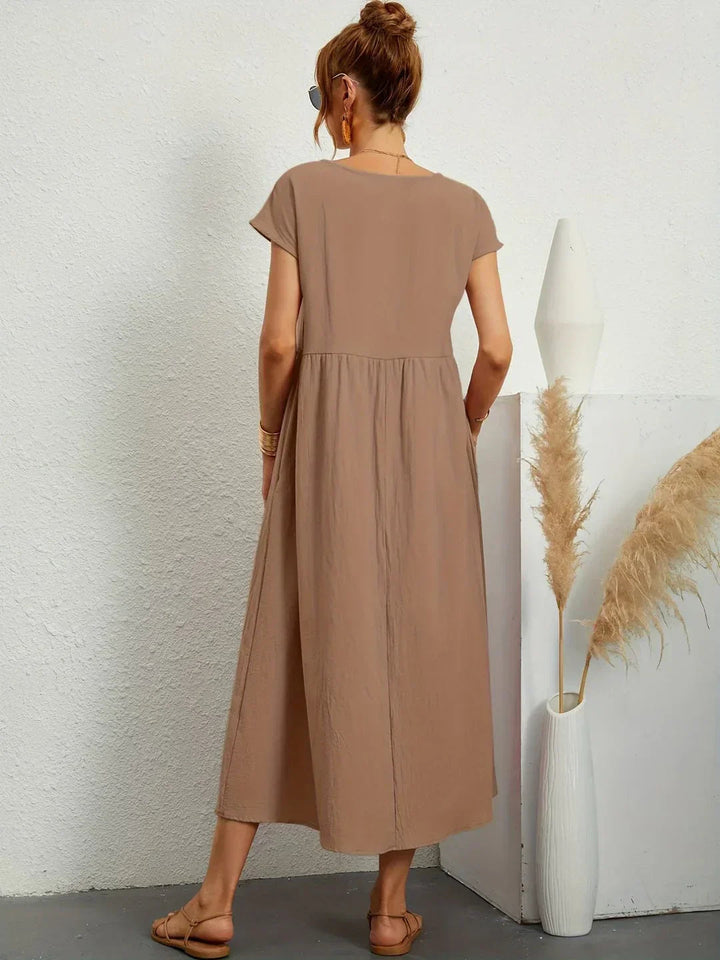 Neila – Sukienka Maxi W Stylu Oversize Z Kieszenią