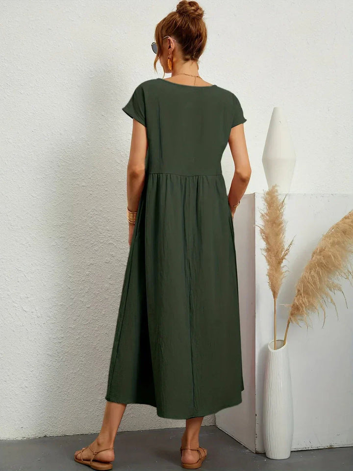 Neila – Sukienka Maxi W Stylu Oversize Z Kieszenią