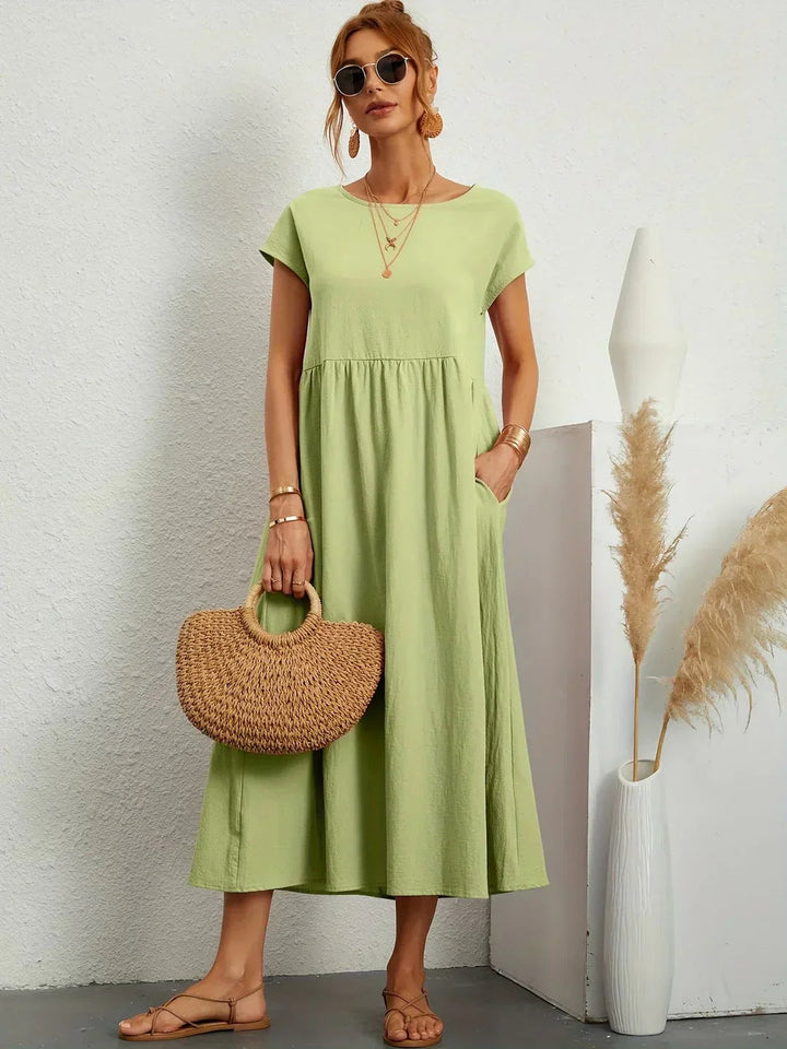 Neila – Sukienka Maxi W Stylu Oversize Z Kieszenią