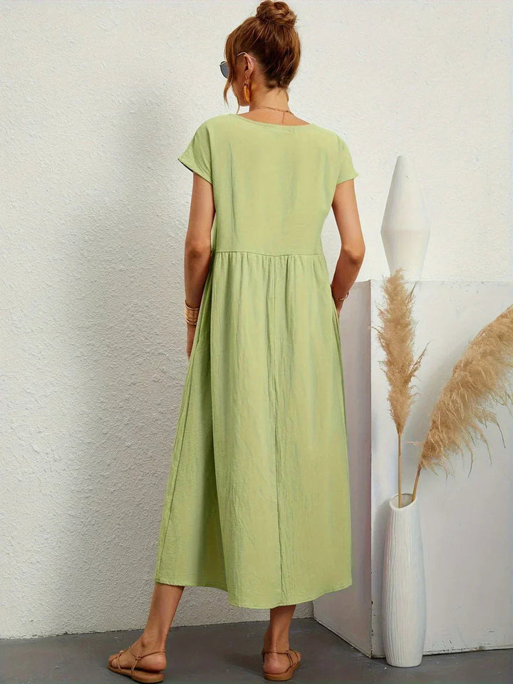 Neila – Sukienka Maxi W Stylu Oversize Z Kieszenią