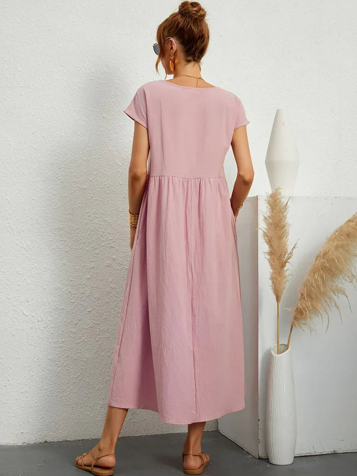 Neila – Sukienka Maxi W Stylu Oversize Z Kieszenią
