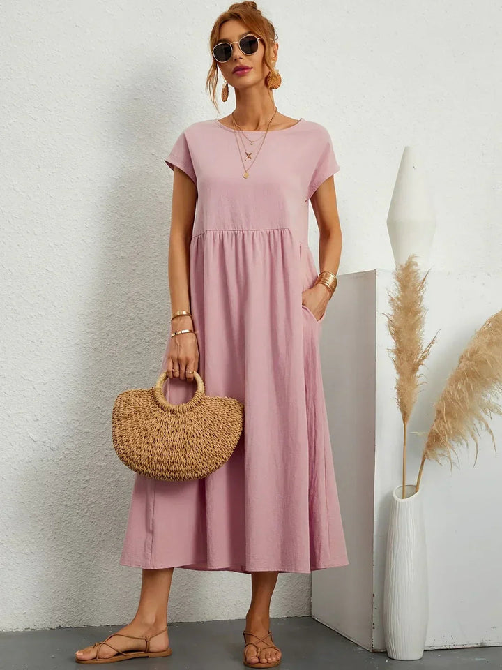 Neila – Sukienka Maxi W Stylu Oversize Z Kieszenią