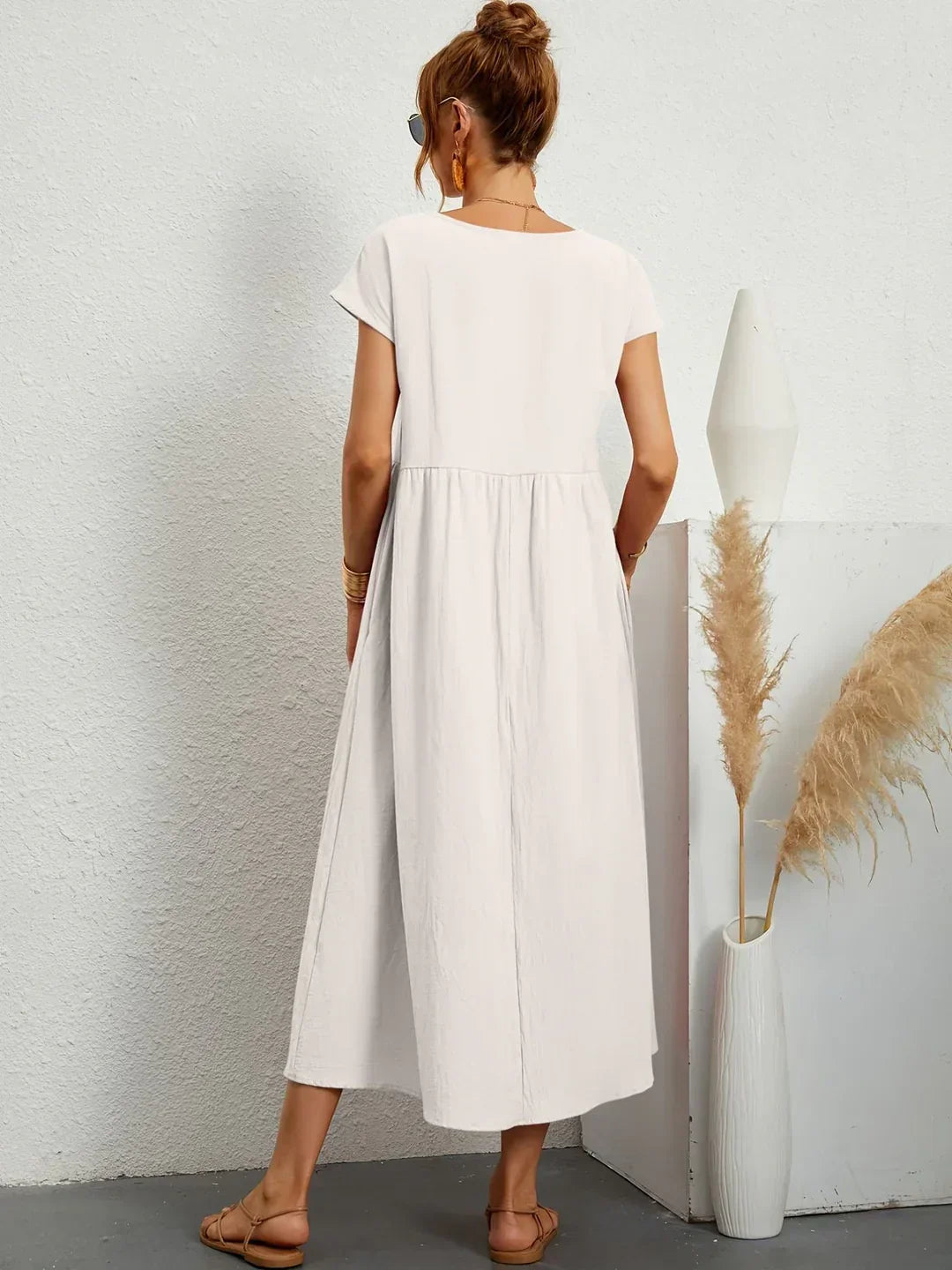Neila – Sukienka Maxi W Stylu Oversize Z Kieszenią