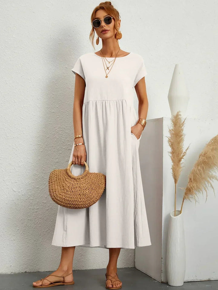 Neila – Sukienka Maxi W Stylu Oversize Z Kieszenią