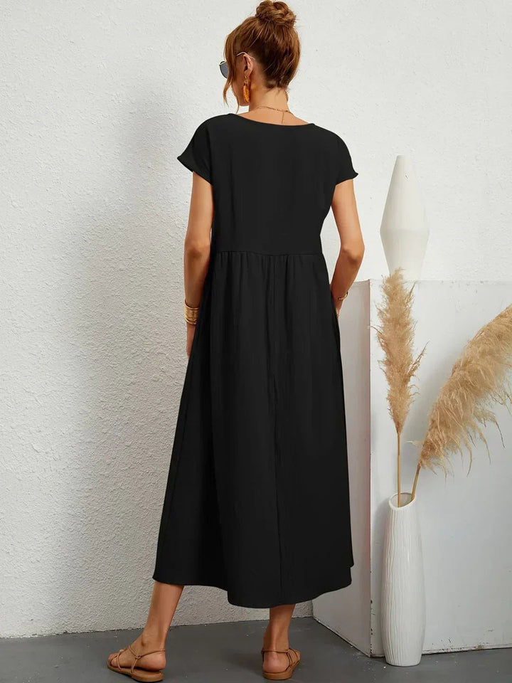 Neila – Sukienka Maxi W Stylu Oversize Z Kieszenią