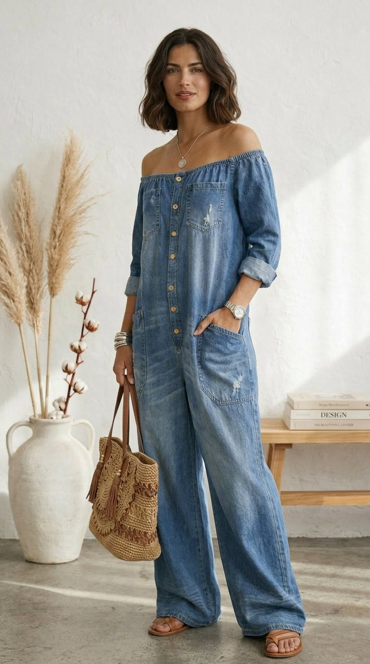 Seleeja – Kombinezon z Bawełnianego Dżinsu w Stylu Vintage