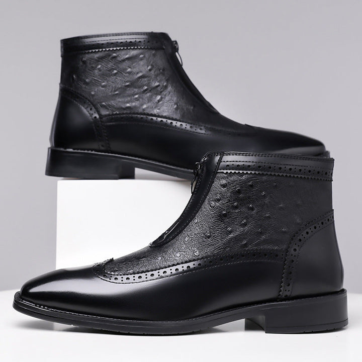 Butler – Skórzane Buty Zapinane na Zamek