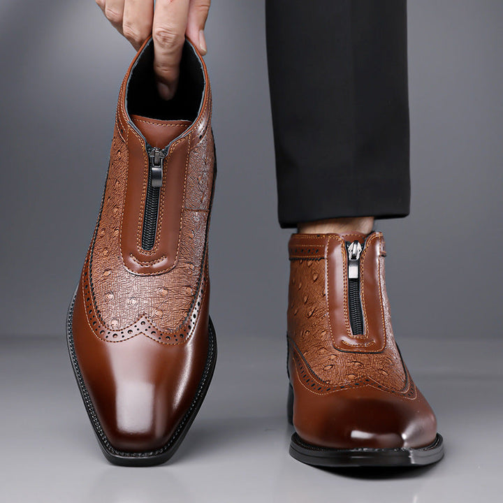 Butler – Skórzane Buty Zapinane na Zamek
