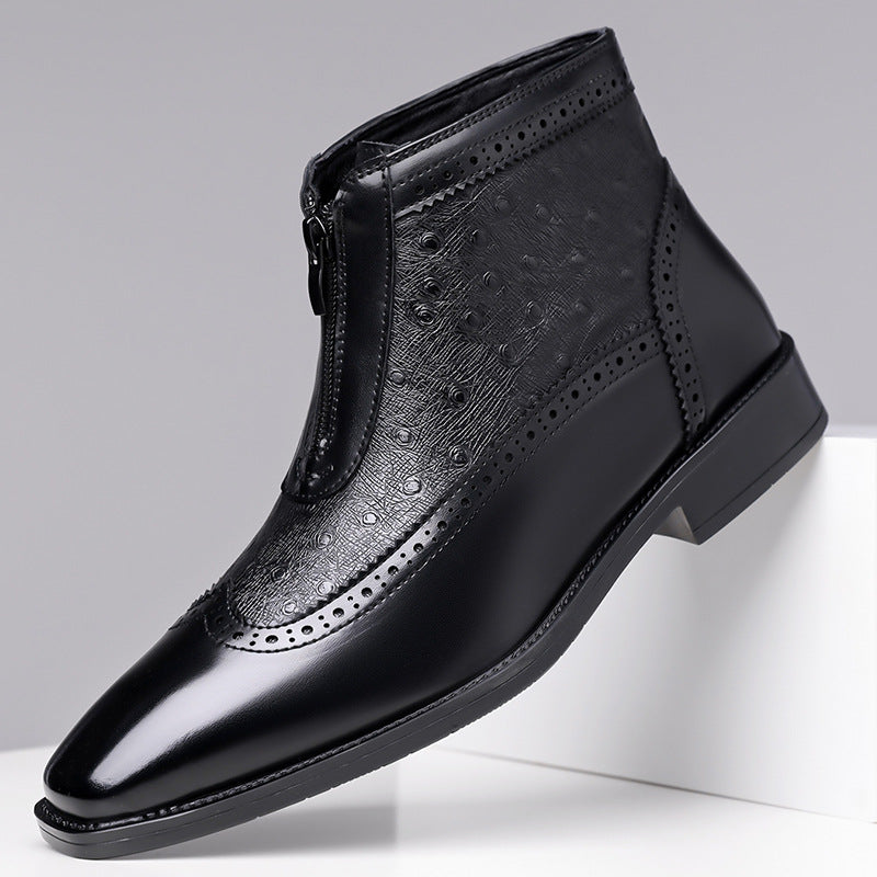 Butler – Skórzane Buty Zapinane na Zamek
