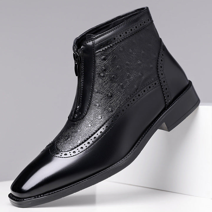 Butler – Skórzane Buty Zapinane na Zamek