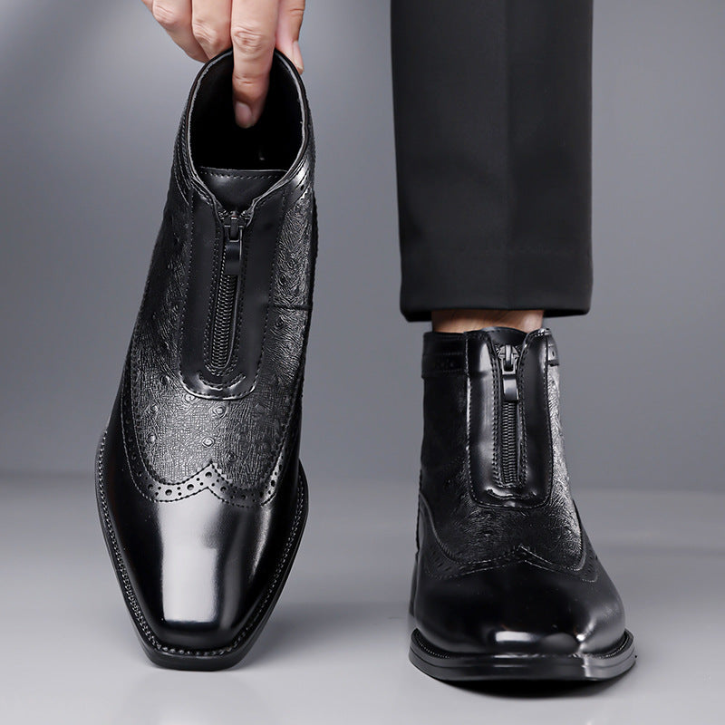 Butler – Skórzane Buty Zapinane na Zamek