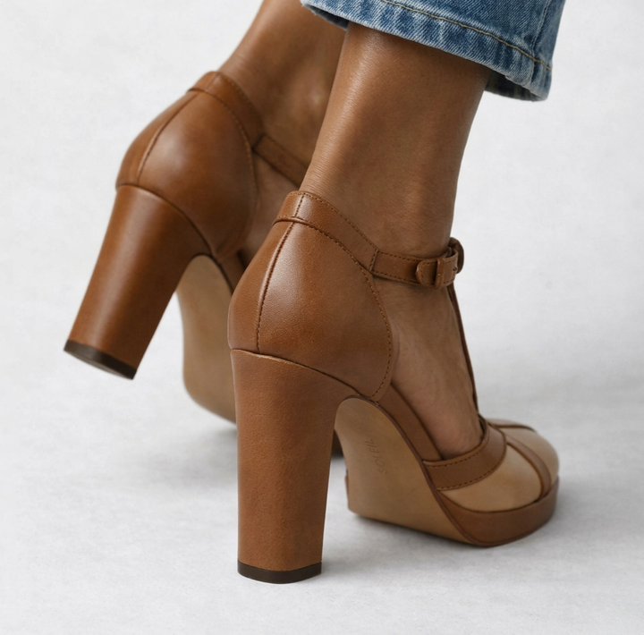 Delfinna - Elegancki T-Patka Wysokie Obcasy Buty
