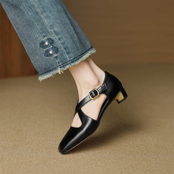 Malena – Skórzane Buty Z Krzyżującymi Się Paskami