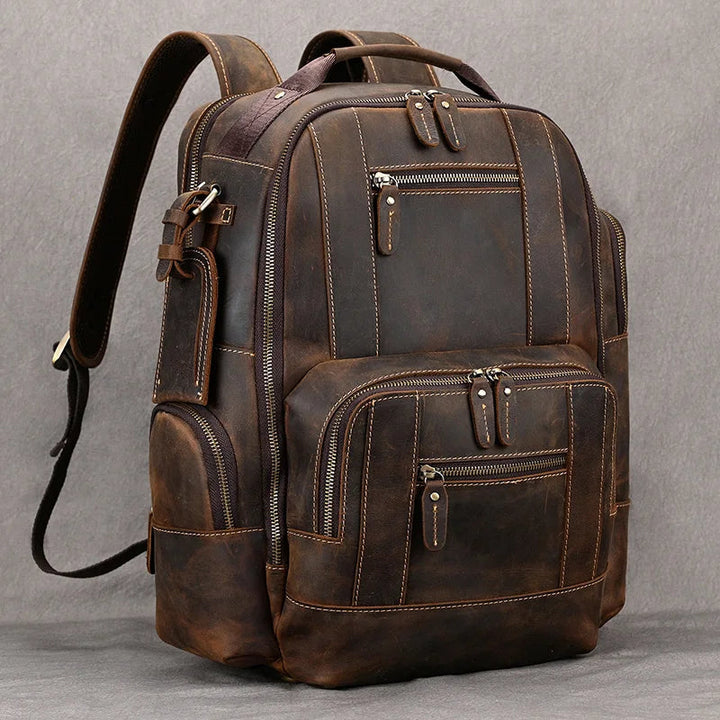 SummitCarry – Plecak Podróżny z Vintage'owej Skóry Bydlęcej