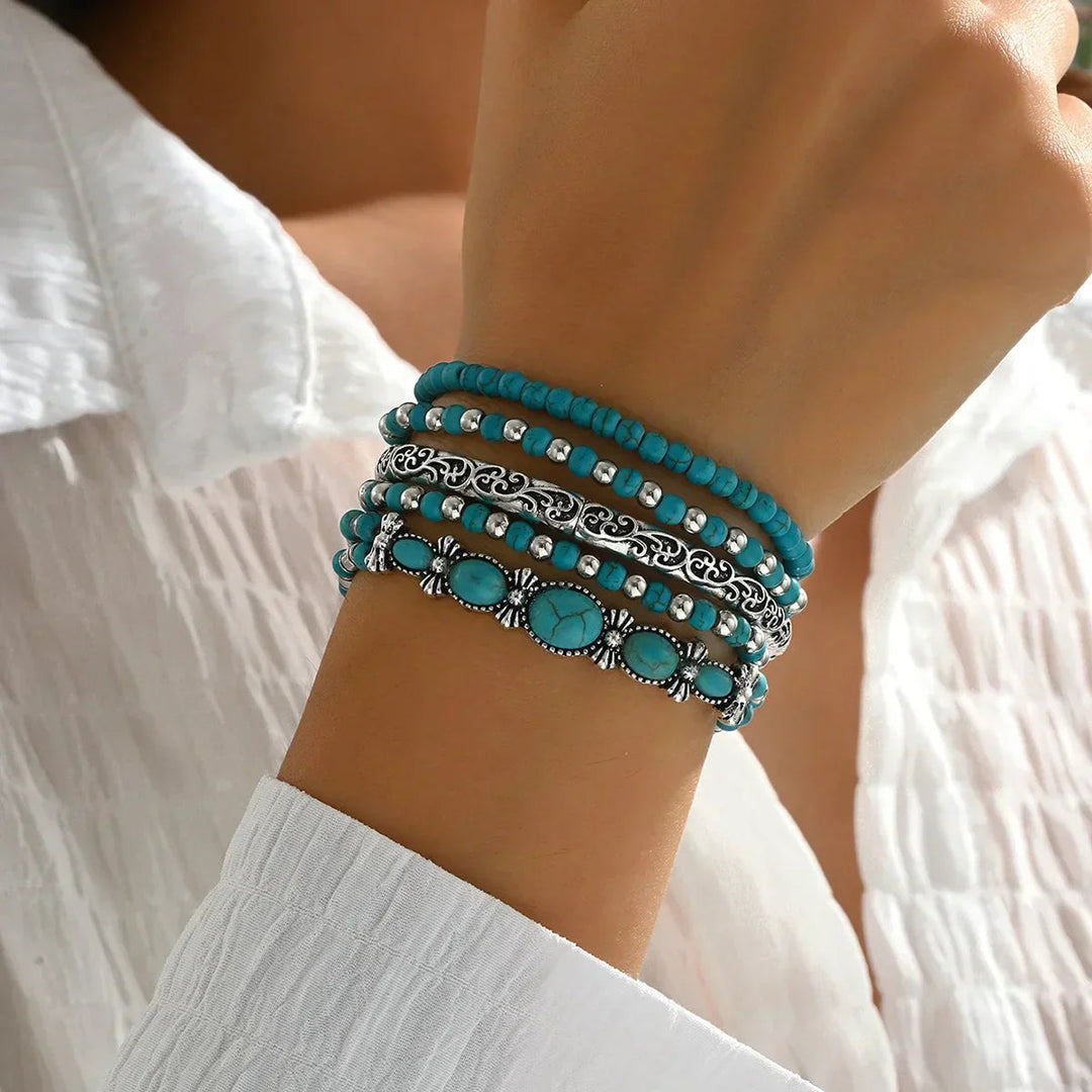 Nilay – Bransoletki W Stylu Boho w Kolorze Turkusowym