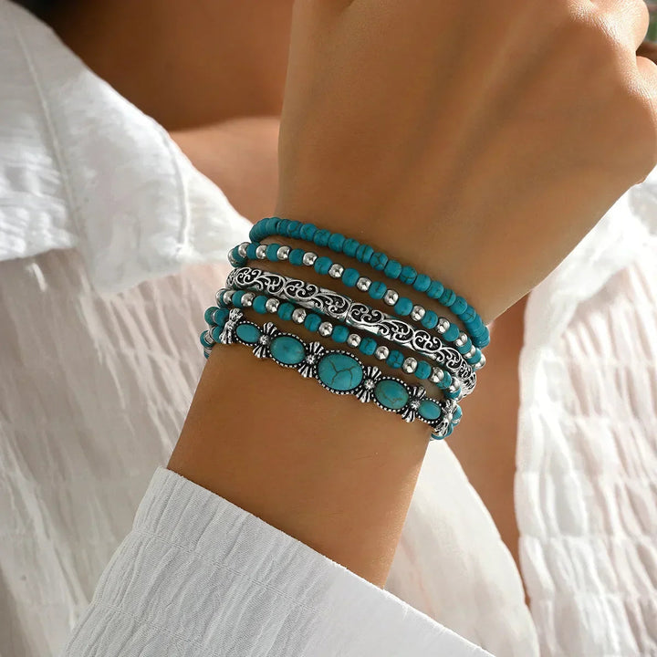 Nilay – Bransoletki W Stylu Boho w Kolorze Turkusowym