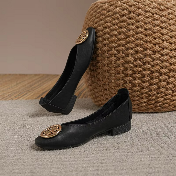 Breana - Skórzane Płaskie Buty