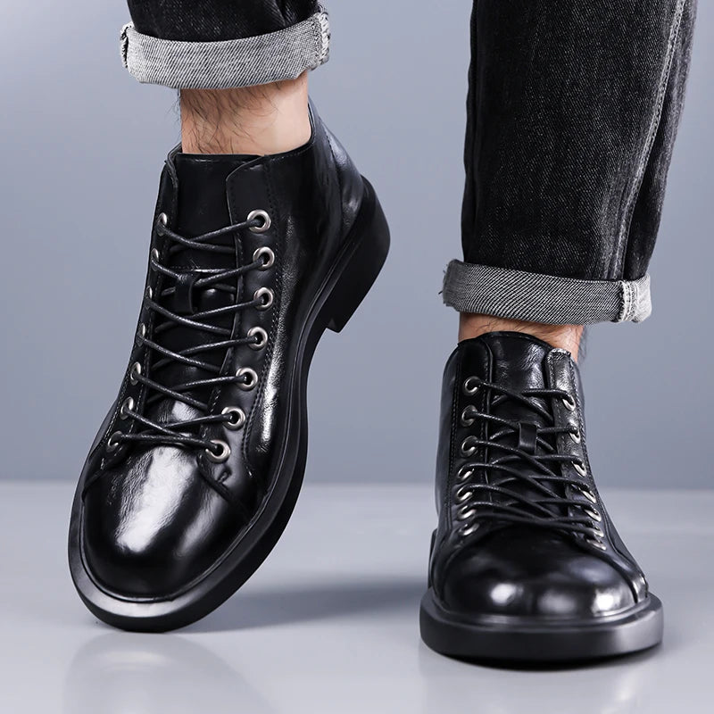 Ailton - Skórzane Buty Na Sznurowadłach