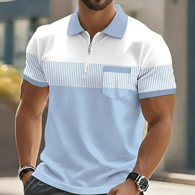 Brett - Elegancka Koszulka Polo Z Zamkiem Błyskawicznym