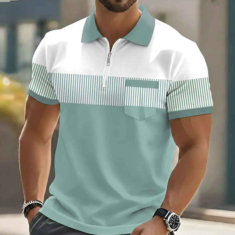 Brett - Elegancka Koszulka Polo Z Zamkiem Błyskawicznym