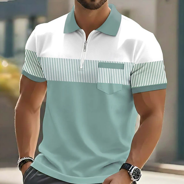 Brett - Elegancka Koszulka Polo Z Zamkiem Błyskawicznym